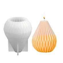 梨形蜡烛模具，硅胶蜡烛模具梨形 3D 香薰树脂铸造肥皂制作模具 DIY 装饰