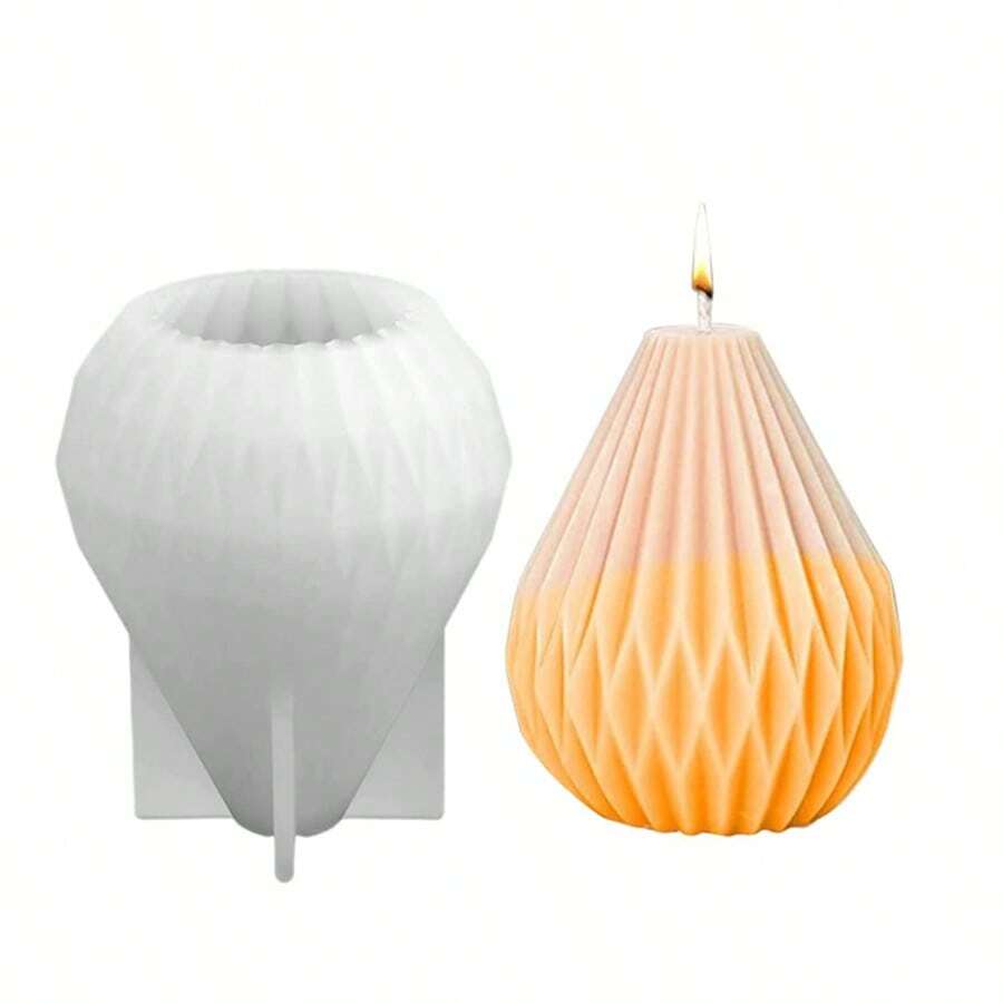 梨形蜡烛模具，硅胶蜡烛模具梨形 3D 香薰树脂铸造肥皂制作模具 DIY 装饰