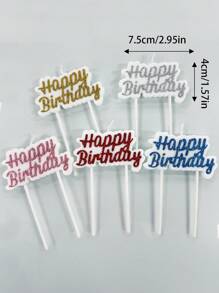 Blue Sprinkle "Happy Birthday" Themed Party Cake Decorative Candles For Men's Celebration - Blue - View 7