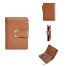 New Women's Short Wallet Cross-Border Zipper Fashion Ins Card Wallet For Women Wallet Mini Wallet Purse Wallet Small Wallet - Brown - View 2