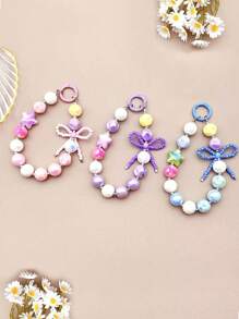 Handgemaakte vlinder kralen armband, schattige telefoon lanyard, sleutelhanger bedel