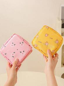 1 Peça Bolsa de Armazenamento de Absorventes Higiênicos, Necessaire Portátil de Grande Capacidade, Estilo Minimalista, Tecido Impermeável para Armazenar Absorventes Higiênicos, Protetores Diários e Tampões, Vibes Boho