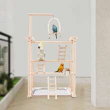 TFCFL Parrots Rack, Wood Bird Playing Stand, Pet Parrot Rack - Log Color - View 3