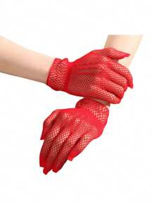 1 Par de Luvas de Renda para Chá de Senhoras da D EXCEED, Luvas de Renda e Tule para Chás, Óperas, Concertos, Banquetes, Festas de Baile dos Anos 50, 80 e 90, Acessórios de Vestimenta para as Mãos, Halloween