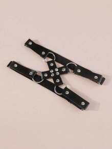 Women's Fashion, PU Leather, Leg Restraint Straps, Gothic Style Straps, Stud Decorations, Thigh Straps, Accessories For Couples, Dates, Parties, Outfits Sexy Lingerie Accessories