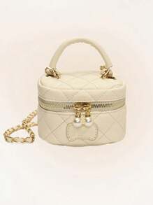 1pc Niche Design High-Grade Rhinestone Chain Box Bag Sweet And Fashionable Mini Handbag Lipstick Red Envelope Versatile Chain Crossbody Bag Faux Pearl Decoration Embroidery Bucket Bag Fashionable New Shoulder Bag Bucket Bag Solid Color Fresh And Simple Versatile Personalized Crossbody Bag Pu Girls - Solid Color Pu Messenger Bag - View 17