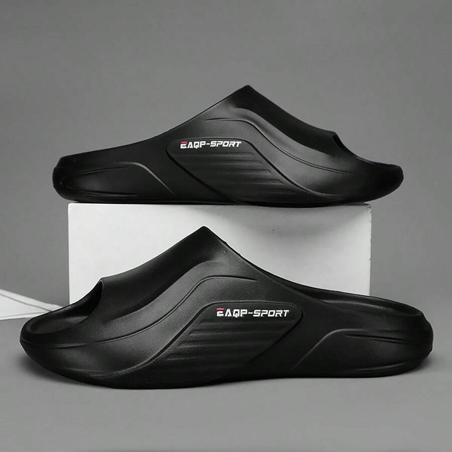 New Summer Beach Shoes, Casual Outdoor Home Slippers, Thick Sole Sports Sandals - Black - View 1