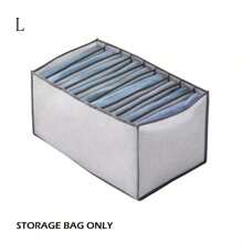 可折叠收纳袋，带网格的轻便衣物袋，大容量袋 - 灰色 - 查看 7