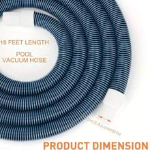 18ft Dual-Color Cleaning Soft Hose With Swivel Sleeve, Suitable For Aboveground And Inground Swimming Pools - Blue - View 4