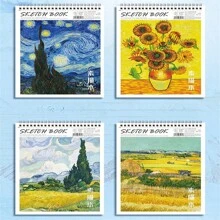 1 pièce de cahier de croquis de format A4 de 40 feuilles, style peinture à l'huile, convient aux étudiants en art, bloc-notes de croquis vierge pour le dessin, le gribouillage, la peinture, l'esquisse