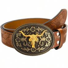 1 pièce Style cowboy occidental Grande boucle rétro punk Décor tête de bœuf Ceinture casual, Convient pour les jeans hommes et femmes, Polyvalent pour les ados, les sorties d'été, les activités de plein air ou les voyages, ou des cadeaux pour les remises de diplômes, anniversaires, ou pour un usage quotidien - Multicolore - Voir 10