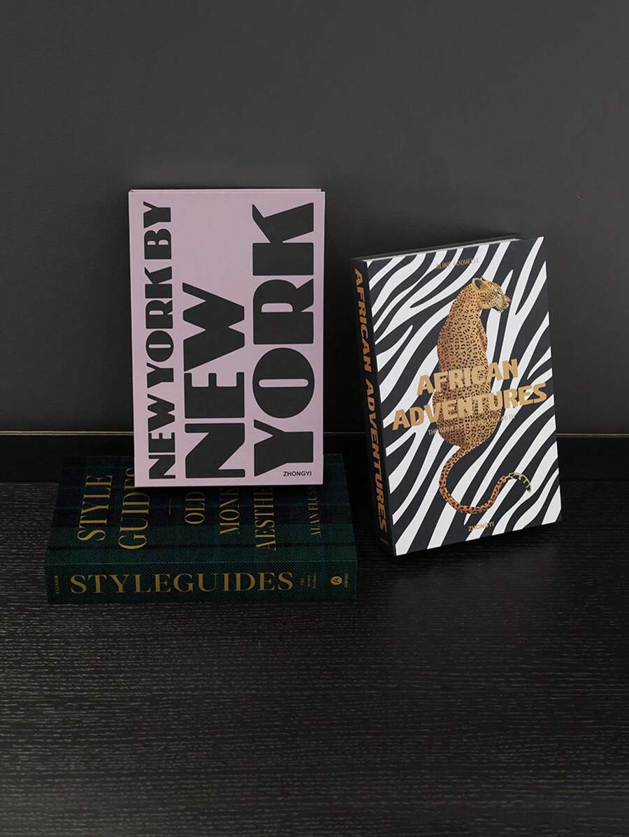 1 件仿真书用于装饰，设计师奢华现代假装饰书用于家庭书架装饰，书架客厅时尚装饰入口咖啡桌堆叠书籍装饰最佳礼物 - 彩色 - 查看 1