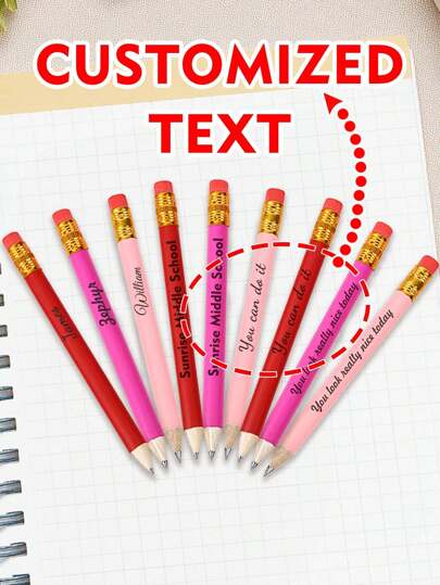 Customizable 10cm Golf Pencils, Promotional Pencils, Festival Customized, Wedding Customized, Student Prizes, Interesting Custom Gifts, Various Color Choices Red, Pink Pencils HB Student Gift Pencils, Red Eraser Back To School