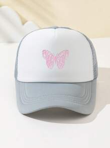 1pc Women's Butterfly Embroidered Mesh Baseball Cap, Sun-Shading & Breathable For Outdoor Sports, Camping, Fishing, Truckers, Fashion & Versatile, Adjustable Cap Circumference - A - View 7