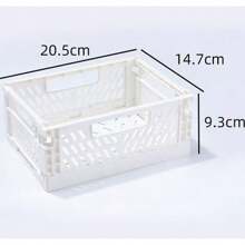 2pcs Mini Foldable Storage Basket, Collapsible PP Organizer Box For Kitchen, Bathroom, Office, Stationery, Notebook, Cosmetics Desk, Available In Multiple Colors, Desktop Organization Tool, Shelf Basket