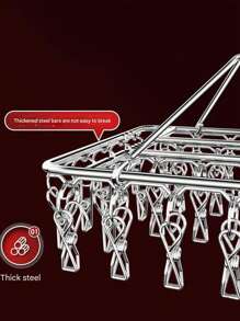 1 件多功能不锈钢袜子架，实心 20/40 夹子晾袜子架，多夹晾衣架，强力弹簧夹，夹紧不脱落，