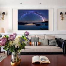 1 Piece Sky Beautiful Dream Canvas Wooden Frame Canvas Painting-Thickness 2. 25cm/0 .. 9 Inches, Home Gift Decoration, Room Decoration Aesthetics, Wall Decoration Art, Perfect Gift, Autumn And Winter Wall Decoration, Living Room Decoration, Bedroom Decoration, Kitchen Decoration, Entrance Decoration, Bathroom Decoration, Direct Mural, High Quality Mural Poster - 黑色 - 查看 3