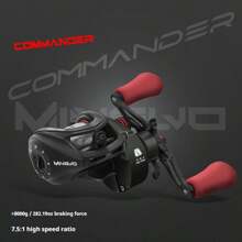 NamVo Commander Water Drop Baitcast Reel, Versatile Long Distance Casting Spinning Reel With Fishing Line - Black - View 1