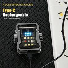 1 st. Sterke magneet Mini LED sleutelhangerlamp + Type-C snel opladen / Kikkerooglens zaklamp, draaibaar gyroscoop decompressieontwerp + dopclip koplamp multi-mode, noodwaarschuwingslicht voor buiten, draagbare 6g ultralichte magnetische adsorptie met batterijniveauweergave