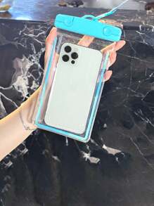 Minimalist Solid Color Phone Pouch, Crossbody Strap Waterproof Phone Bag, Universal Touchscreen Protector For Swimming And Diving, Portable Waterproof Phone Case For Travel, PVC Material, No Battery Required, Suitable For Rainy Days, Diving, Surfing, Swimming Phone Storage