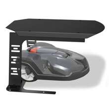 LILIIN Weatherproof Robotic Lawnmower Garage Made Of Iron - Protective Roof For Robotic Lawnmowers & Automowers - UV-Resistant, Rust Protection, 77x94x36 Cm - Black - View 1