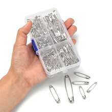 220枚盒装别针，5种尺寸。适用于DIY缝纫工具、头巾和丝巾固定。服装配饰别针，可用于衣服包包饰品、学校办公室配饰、衬衫夹克首饰、圣诞节万圣节服装别针，趣味可爱教师礼物。 - 彩色 - 查看 13