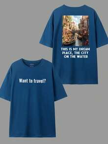 个性化女士宽松T恤，可定制文字/照片、姓名/祝福语，适用于生日/情人节/派对周年纪念/圣诞节等场合，可上传您的照片/朋友/家人/风景照。黑色上衣，女士宽松短袖T恤，节日礼物，夏季服装，圣诞节服装，春季女装，女士上衣，闺蜜礼物，周年纪念礼物，派对礼物，篮球服。 - 寶藍色 - 查看 3