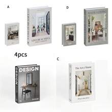 1 件/2 件/3 件/4 件现代仿英文书道具、家居装饰品、创意展示书