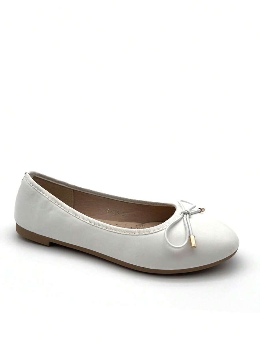 Spring & Autumn New Women Metal Loafers Flats Casual Slip-On Boat Shoes - White - View 1