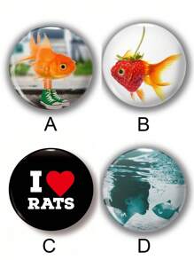 Funny Pattern Button Badges, Student Backpack Pins, Canvas Bag Decorative Badges, Interesting Gifts, Perfect For Friends, Teachers, Parents, And Cousins - Multicolor - View 2