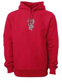 Alfa Romeo Men's Solid Color Drawstring Design Sweatshirt With Pocket - Red - View 6