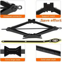 2.5 Ton Scissor Car Jack With Labor-Saving Handle - Portable Trolley Jack For Cars, SUVs, And MPVs Black - Black - View 1