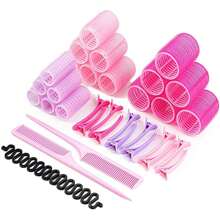 38PCS Hair Rollers Hair Curlers, Rollers, Curlers For Long Hair Thick, Jumbo Large Medium Small Rollers Set, 12 Stainless Steel Clips And Storage Bag ,Hair Rollers,Heatless Curls,Hair Curler,Hair Products And Accessories For Barber Salon Beauty Travel Essentials,Back To School,Travel Holiday Essentials,Hair Accessories For Women