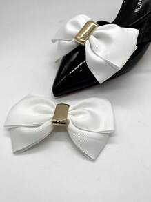 New Stylish Versatile Double Layered Ribbon Bowknot Decorative Shoe Clips, Fashion High Heel Sandals Accessories - Multicolor - View 12