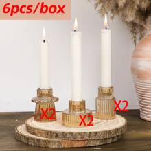 Conical Transparent Glass Candlesticks Dual-Purpose Candlesticks For Decoration Suitable For Tabletop Decorations, Wedding Decorations And Dinner Parties Halloween, Spooky, Autumn, Festival, Holiday , Winter, Holiday, Festival,Room Decor,Gifts Birthday Graduation