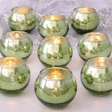 Juego de 6/12 portavelas para velas votivas surtidas de cristal con efecto de mercurio, decoración de mesa para bodas y fiestas de cumpleaños en el hogar
