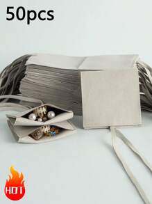 1/10/50pcs Super Fine Fiber Jewelry Pouches, Jewelry Packaging Bags, Jewelry Gift Bags, Wedding Birthday Party Candy Bags, Earrings Bracelet Necklace Compact Storage Bags, Party Holiday Gift Wrapping Bags - Microfiber Full Cover - View 26