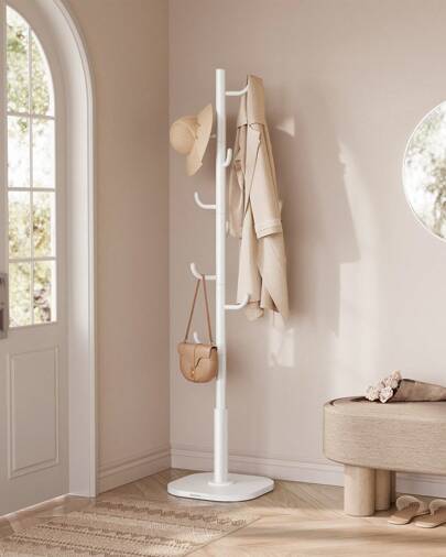 SONGMICS Garderobe in Kaktus-Form, Kleiderständer, freistehende Garderobe, 8 Haken mit nach oben gebogenen Enden, 175,3 cm hoch, für Kleidung, Hüte, Taschen, wolkenweiß