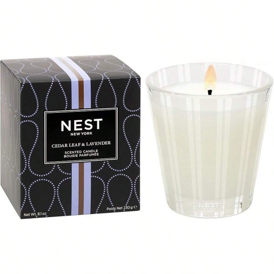 NEST New York Scented Classic Candle, - 8.1 Oz - Up To 60-Hour Burn - Reusable Glass Vessel - Cedar Leaf & Lavender - View 1