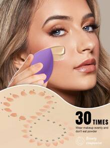 6pcs Makeup Sponges, Suitable For Applying Cream And Powder Cosmetics Such As Concealer And Loose Powder - Multicolor - View 6