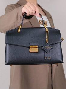 2025新款复古蓝蛇皮高端手提包，时尚奢华女士托特包，轻便大容量单肩斜挎包，鳄鱼纹鸵鸟纹OL百搭挎包 - 黑色 - 查看 6