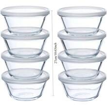 8-Piece 6oz Custard Cup Set With Lids, (2) 4 Packs