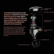 全新原装 KZ Saga- HiFi 立体声低音有线耳机 IEM 动圈驱动器高品质 3.5 毫米 AUX 入耳式发烧级耳机现场舞台直播音乐耳机适用于笔记本电脑台式电脑手机 - 黑色 - 查看 7