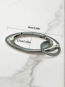 Fashion Black/Silver Oval Carabiner Chain, Clothing Bag Street Hip-Hop Style Vintage Keychain Accessory, Multi-Functional Metal Carabiner With Spring Closure And Belt Clip, Can Be Used As Backpack, Car, Headphone Accessory, Women's Keychain Pendant, Fashion Accessory Quick-Release Asymmetrical Keychain Pendant, Unisex Bag Accessory Gift - Multicolor - View 6