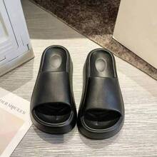 Summer Minimalist Slide Sandals - 1 Pair Of Women's Open Toe Slippers, Thick Sole, Non-Slip EVA, Medium Heel Height