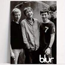 Framed Blur Band Retro Rock Canvas Art, "  Music Poster For Living Room & Music Room Decor