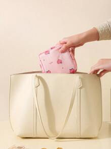 1 Peça Bolsa de Armazenamento de Absorventes Higiênicos, Necessaire Portátil de Grande Capacidade, Estilo Minimalista, Tecido Impermeável para Armazenar Absorventes Higiênicos, Protetores Diários e Tampões, Vibes Boho