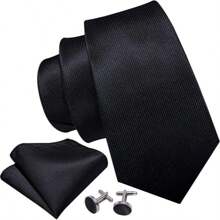 Men's Black Semi Slim Tie For Various Occasions - Black Tie - View 2