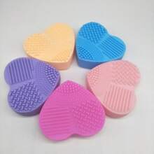 1 件装硅胶心形刷子清洁器，化妆刷清洁工具，新款心形化妆刷清洁剂 - 多 - 查看 4