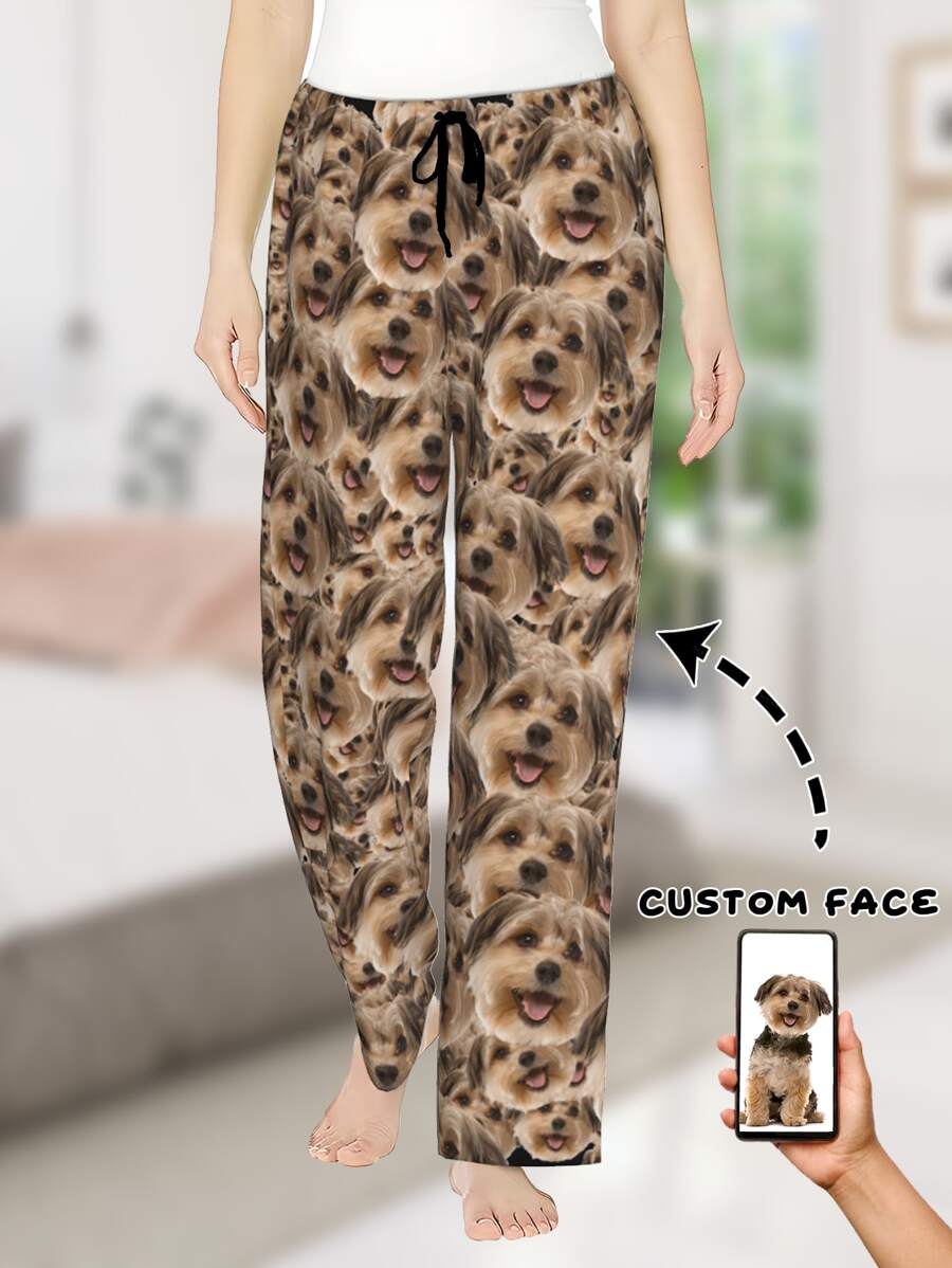Pantalones de pijama divertidos personalizados para mujer - Pijamas personalizados con foto y texto, regalo ideal para Navidad y cumpleaños
